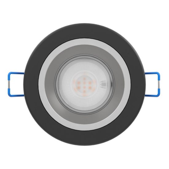 Eglo yebra faretto da incasso per cartongesso led 4,8w cct 2700k 6500k ip44 foro 6,8cm nero
