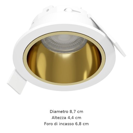 Eglo yebra faretto da incasso per cartongesso led 4,8w cct 2700k 6500k ip44 foro 6,8cm bianco