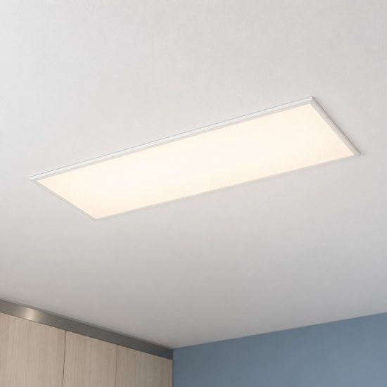 Eglo moradillo r plafoniera led 35,5w 2700k 6500k 119,5cm con telecomando per soggiorno bianca