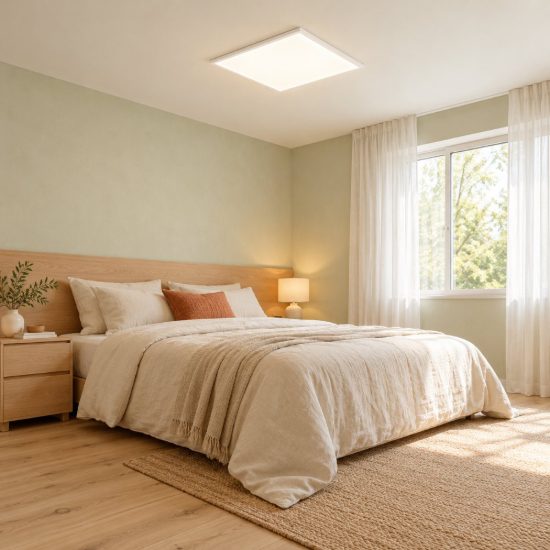 Eglo moradillo r plafoniera led 33w 2700k 6500k 59,5cm con telecomando per camera da letto bianca