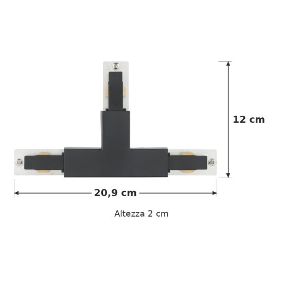 Eglo easyt t connector connettore a t per binario 20,9cm nero