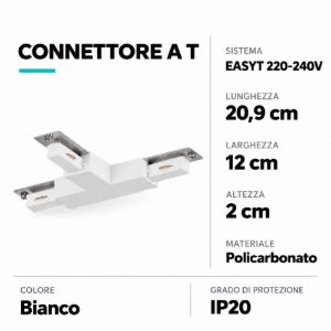 Eglo easyt t connector connettore a t per binario 20,9cm bianco