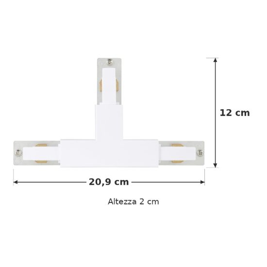 Eglo easyt t connector connettore a t per binario 20,9cm bianco