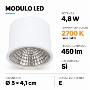 Modulo led di ricambio dimmerabile 4.8w 2700k eglo