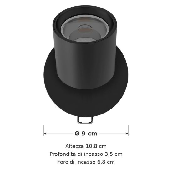 Eglo mengibar tube faretto da incasso per cartongesso orientabile led 4,8w cct nero