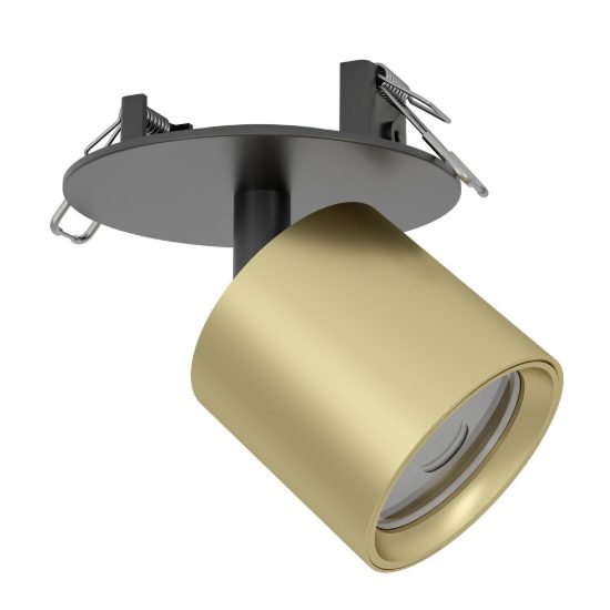 Eglo mengibar tube faretto da incasso per cartongesso orientabile led 4,8w cct oro e nero