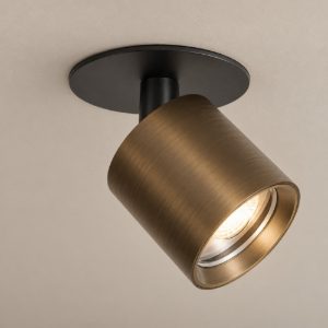 Eglo mengibar tube faretto da incasso per cartongesso orientabile led 4,8w cct bronzo e nero