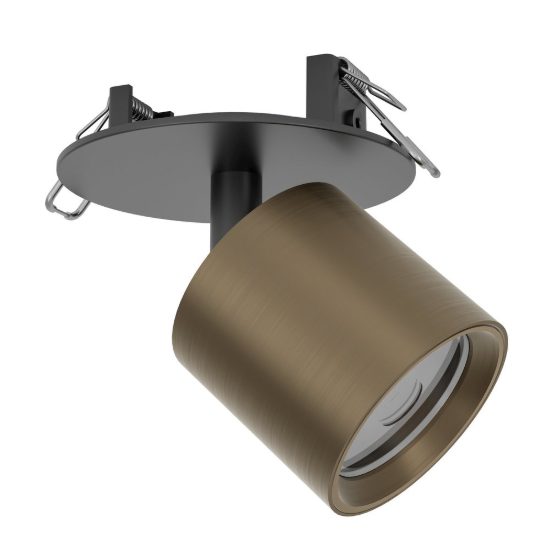 Eglo mengibar tube faretto da incasso per cartongesso orientabile led 4,8w cct bronzo e nero