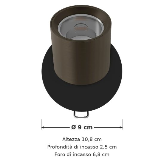 Eglo mengibar tube faretto da incasso per cartongesso orientabile led 4,8w cct bronzo e nero