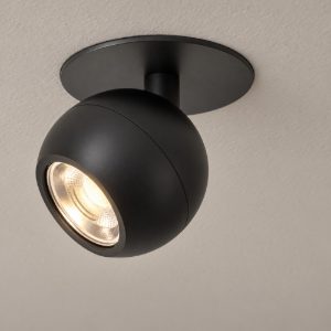Eglo mengibar sphere faretto da incasso per cartongesso orientabile led 4,8w cct nero