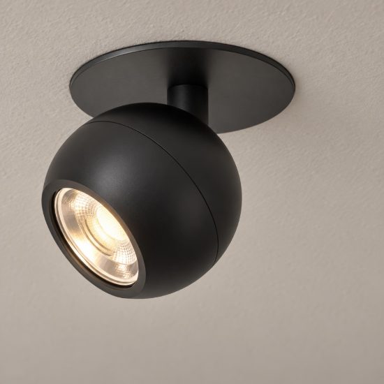 Eglo mengibar sphere faretto da incasso per cartongesso orientabile led 4,8w cct nero