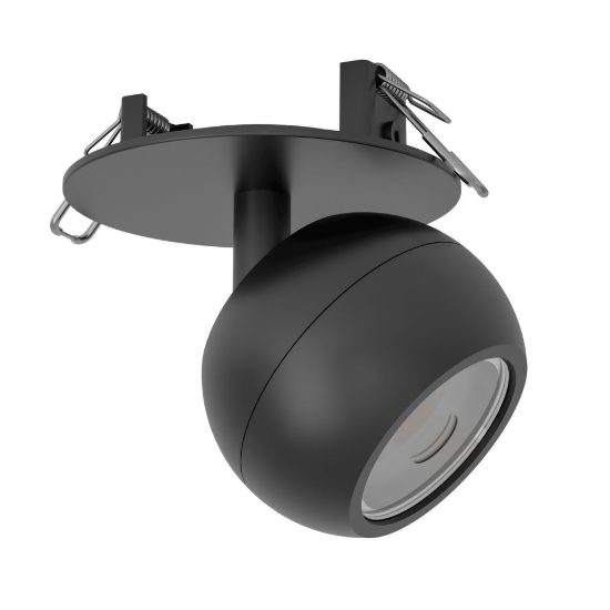 Eglo mengibar sphere faretto da incasso per cartongesso orientabile led 4,8w cct nero