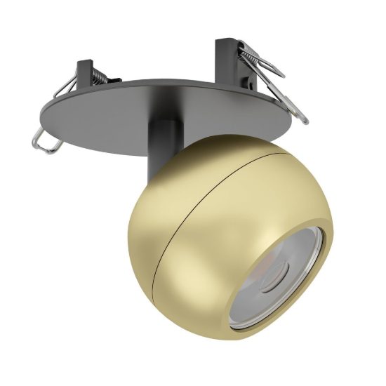 Eglo mengibar sphere faretto da incasso per cartongesso orientabile led 4,8w cct oro e nero