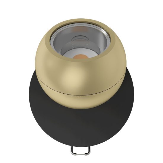Eglo mengibar sphere faretto da incasso per cartongesso orientabile led 4,8w cct oro e nero