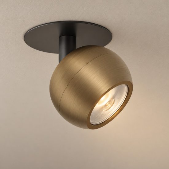 Eglo mengibar sphere faretto da incasso per cartongesso orientabile led 4,8w cct bronzo e nero