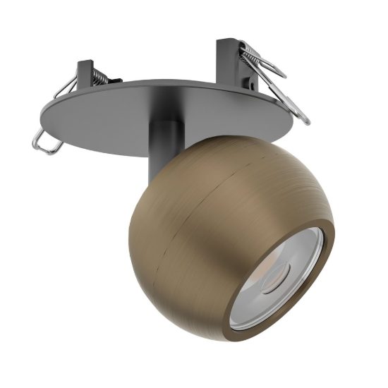 Eglo mengibar sphere faretto da incasso per cartongesso orientabile led 4,8w cct bronzo e nero