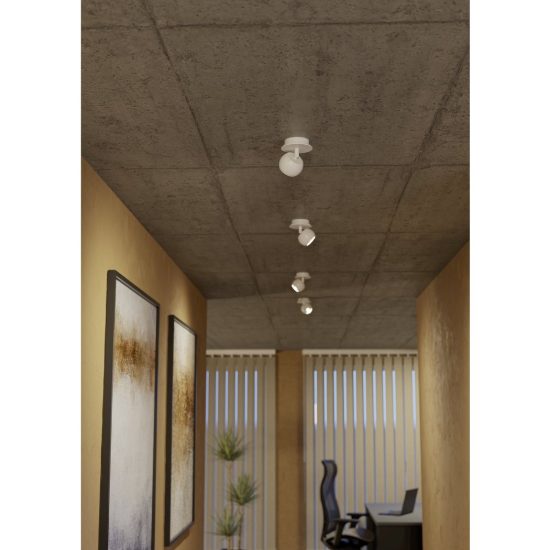 Eglo mengibar mounting base per montaggio a plafone dei faretti mengibar 7cm bianca