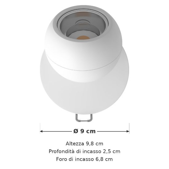 Eglo mengibar sphere faretto da incasso per cartongesso orientabile led 4,8w cct bianco