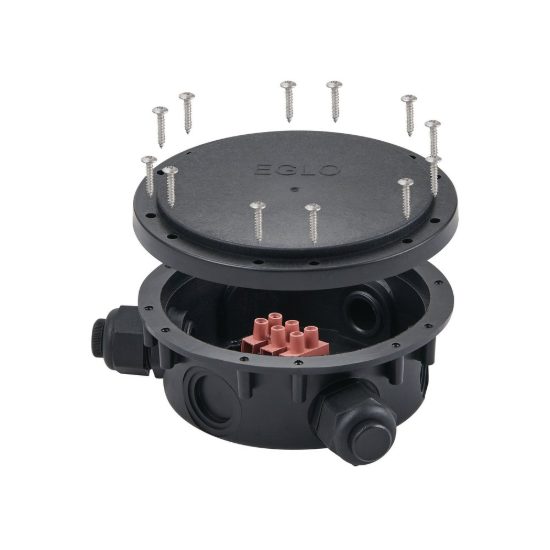 Eglo connector box scatola di connessione da esterno ip68 15,5cm con 3 pressacavi nera
