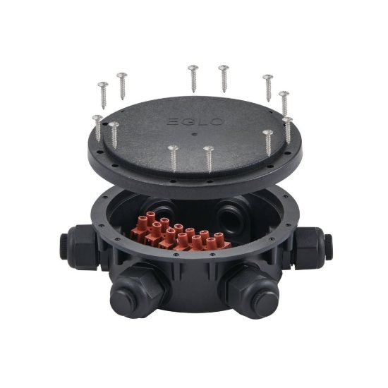 Eglo connector box scatola di connessione da esterno ip68 15,5cm con 6 pressacavi nera