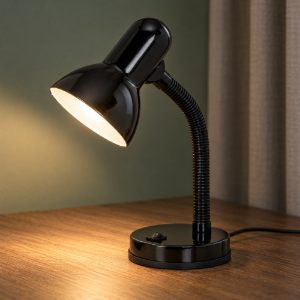 Eglo basic lampada da scrivania e27 30cm per ufficio moderna nera