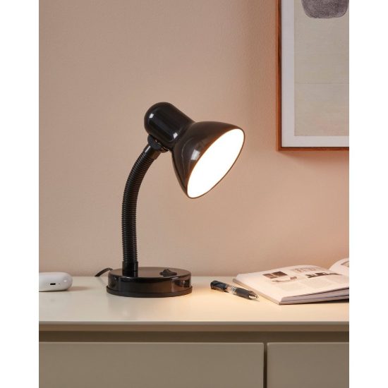 Eglo basic lampada da scrivania e27 30cm per ufficio moderna nera