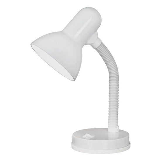 Eglo basic lampada da scrivania e27 30cm per ufficio moderna bianca