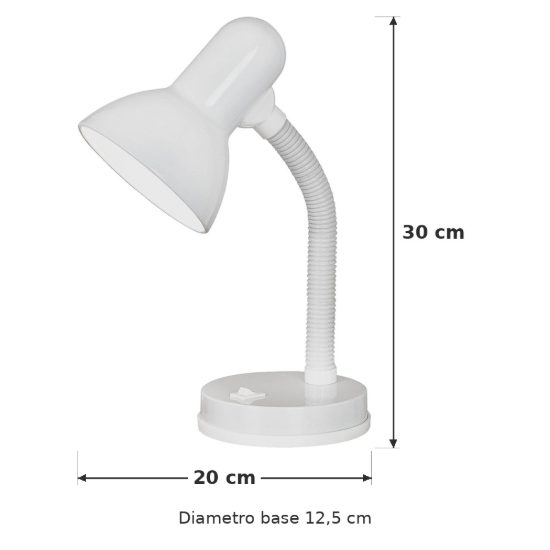 Eglo basic lampada da scrivania e27 30cm per ufficio moderna bianca