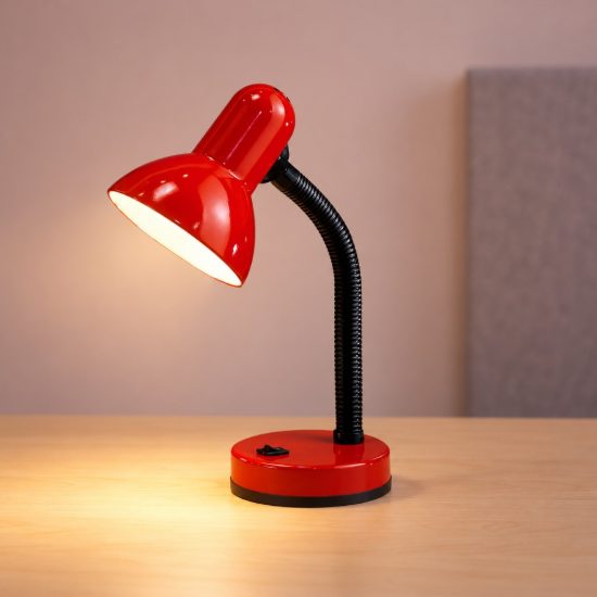 Eglo basic lampada da scrivania e27 30cm per ufficio moderna rossa