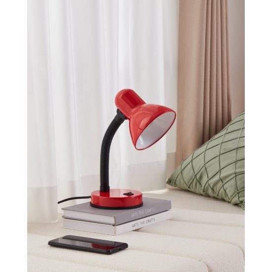 Eglo basic lampada da scrivania e27 30cm per ufficio moderna rossa