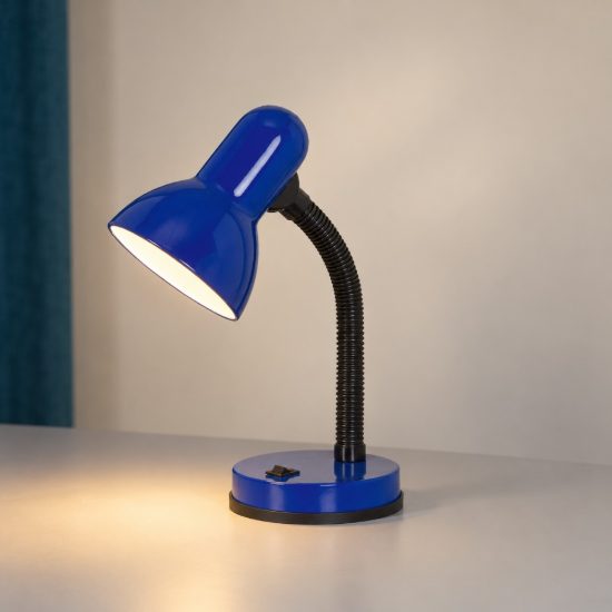 Eglo basic lampada da scrivania e27 30cm per ufficio moderna blu