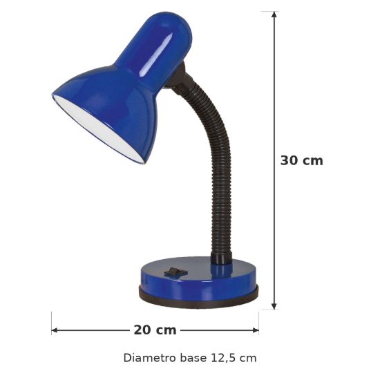 Eglo basic lampada da scrivania e27 30cm per ufficio moderna blu
