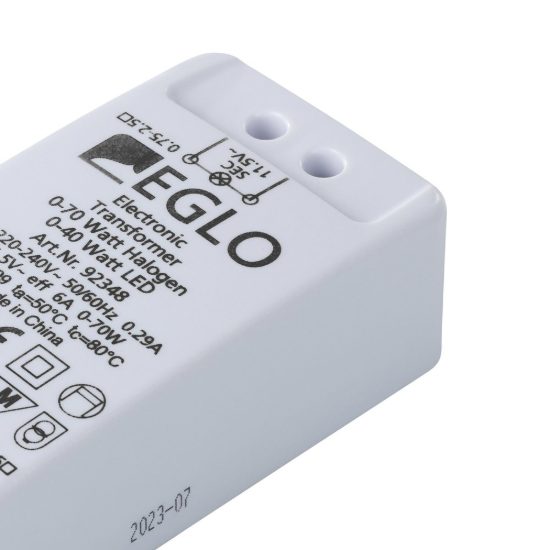 Eglo trasformatore elettronico dimmerabile per alogene 0-70w e led 0-40w 11,3cm bianco
