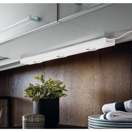 Eglo kob led lampada sottopensile led 6,9w 3000k 60cm per cucina moderna bianca