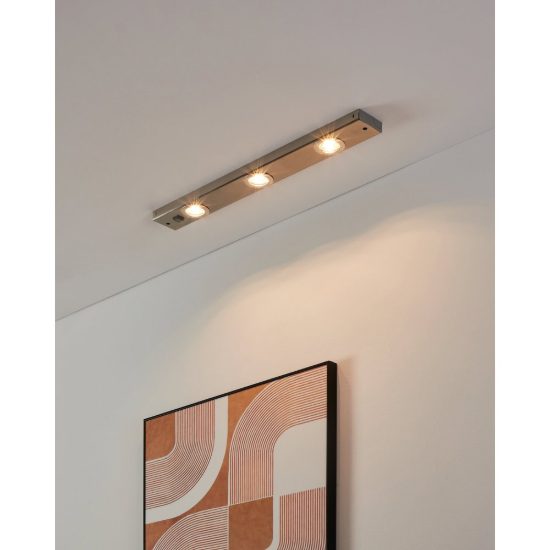 Eglo kob led lampada sottopensile led 6,9w 3000k 60cm per cucina moderna nichel