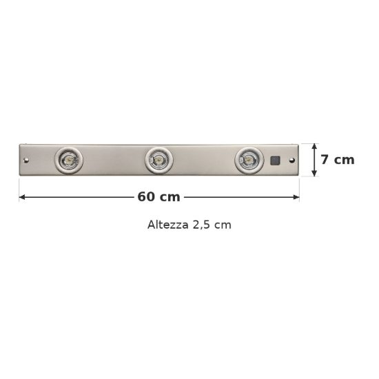 Eglo kob led lampada sottopensile led 6,9w 3000k 60cm per cucina moderna nichel