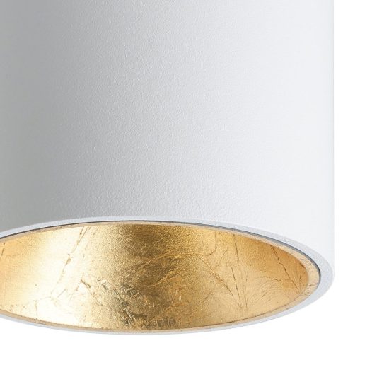Eglo polasso faretto da soffitto led 3,3w 3000k 10cm moderno cilindrico bianco e oro