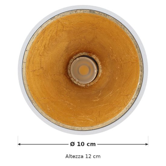 Eglo polasso faretto da soffitto led 3,3w 3000k 10cm moderno cilindrico bianco e oro