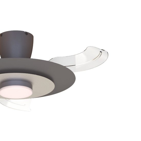 Ventilatore da soffitto caffè nichel spazzolato con luce con telecomando led 20w cct 3000k 5000k dimmerabile
