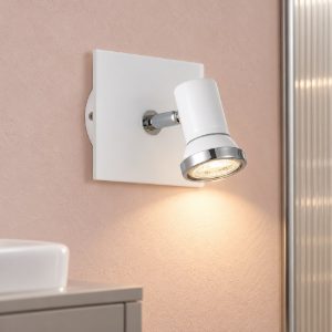 Eglo tamara applique da bagno orientabile bianco cromo