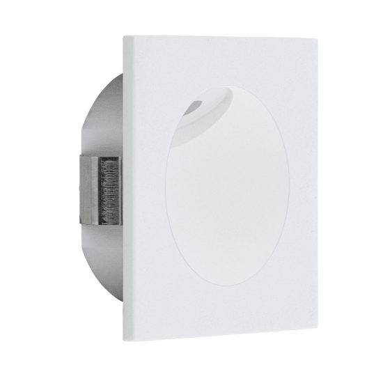 Eglo zarate faretto da incasso per cartongesso led 2w 3000k foro 6,3cm quadrato bianco