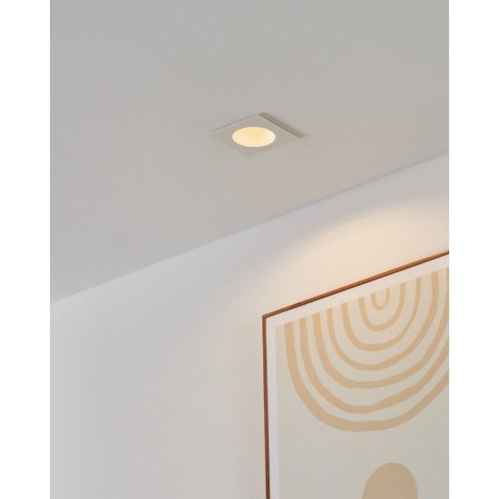 Eglo zarate faretto da incasso per cartongesso led 2w 3000k foro 6,3cm quadrato bianco