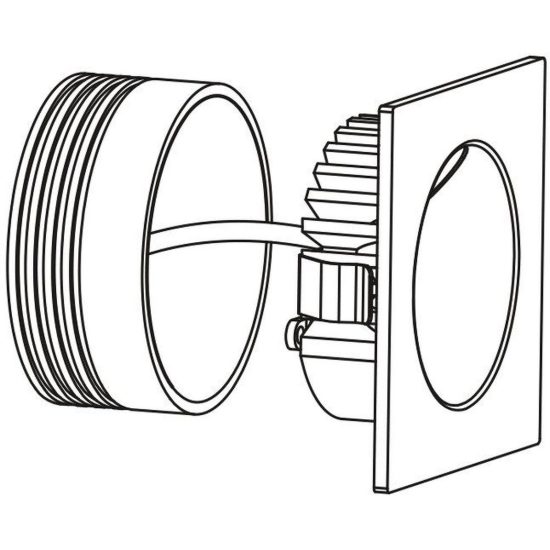 Eglo zarate faretto da incasso per cartongesso led 2w 3000k foro 6,3cm quadrato bianco