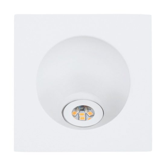 Eglo zarate faretto da incasso per cartongesso led 2w 3000k foro 6,3cm quadrato bianco