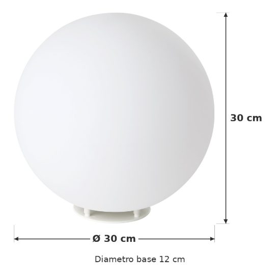 Eglo monterolo lampada da terra per esterno a sfera e27 30cm ip65 moderna bianca