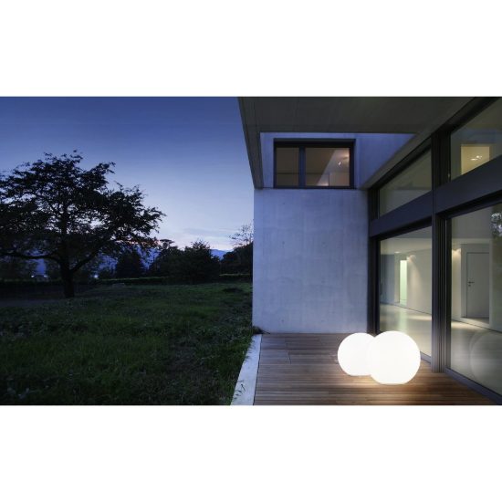 Eglo monterolo lampada da terra per esterno a sfera e27 39cm ip65 moderna bianca