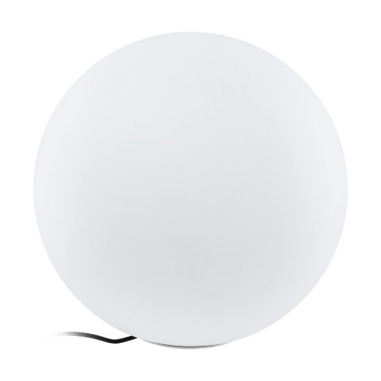 Eglo monterolo lampada da terra per esterno a sfera e27 50cm ip65 moderna bianca