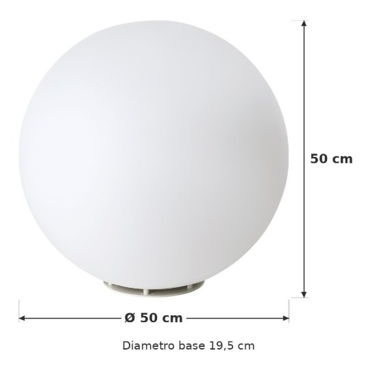 Eglo monterolo lampada da terra per esterno a sfera e27 50cm ip65 moderna bianca