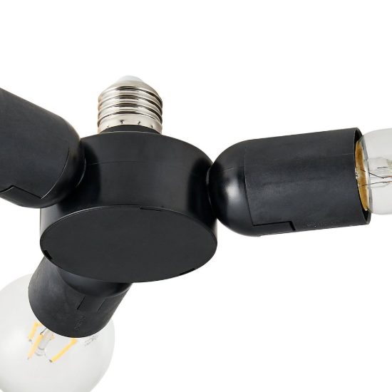Eglo rueda sdoppiatore portalampada e27 a 3 uscite 19cm nero