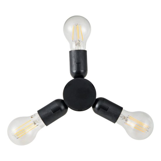 Eglo rueda sdoppiatore portalampada e27 a 3 uscite 19cm nero